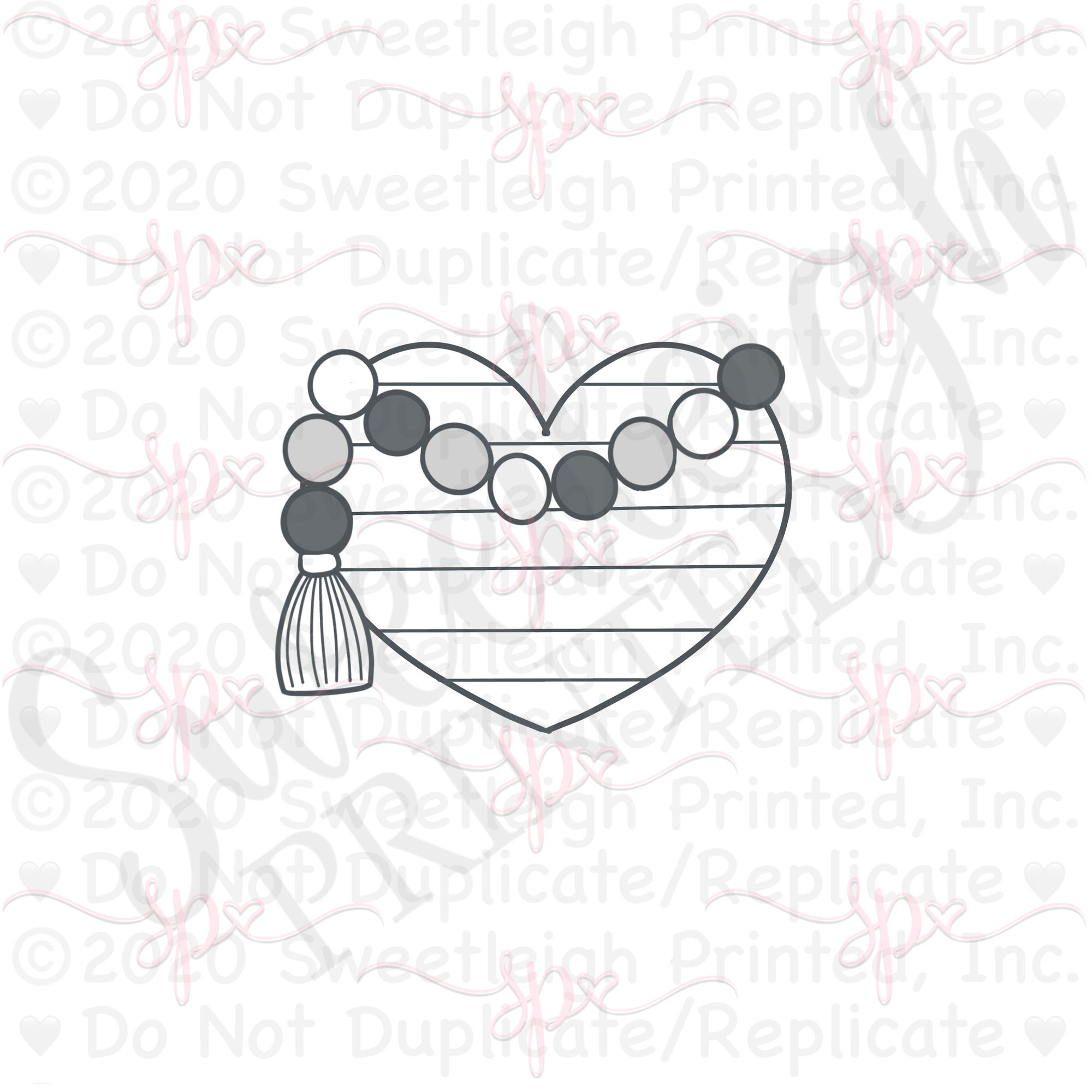 Beaded Chubby Heart 2020 Cookie Cutter