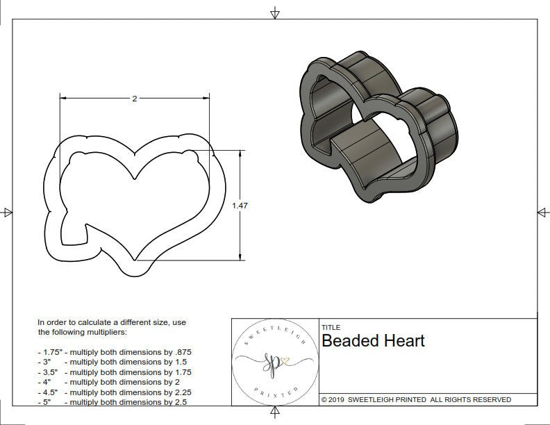 Beaded Heart Cookie Cutter