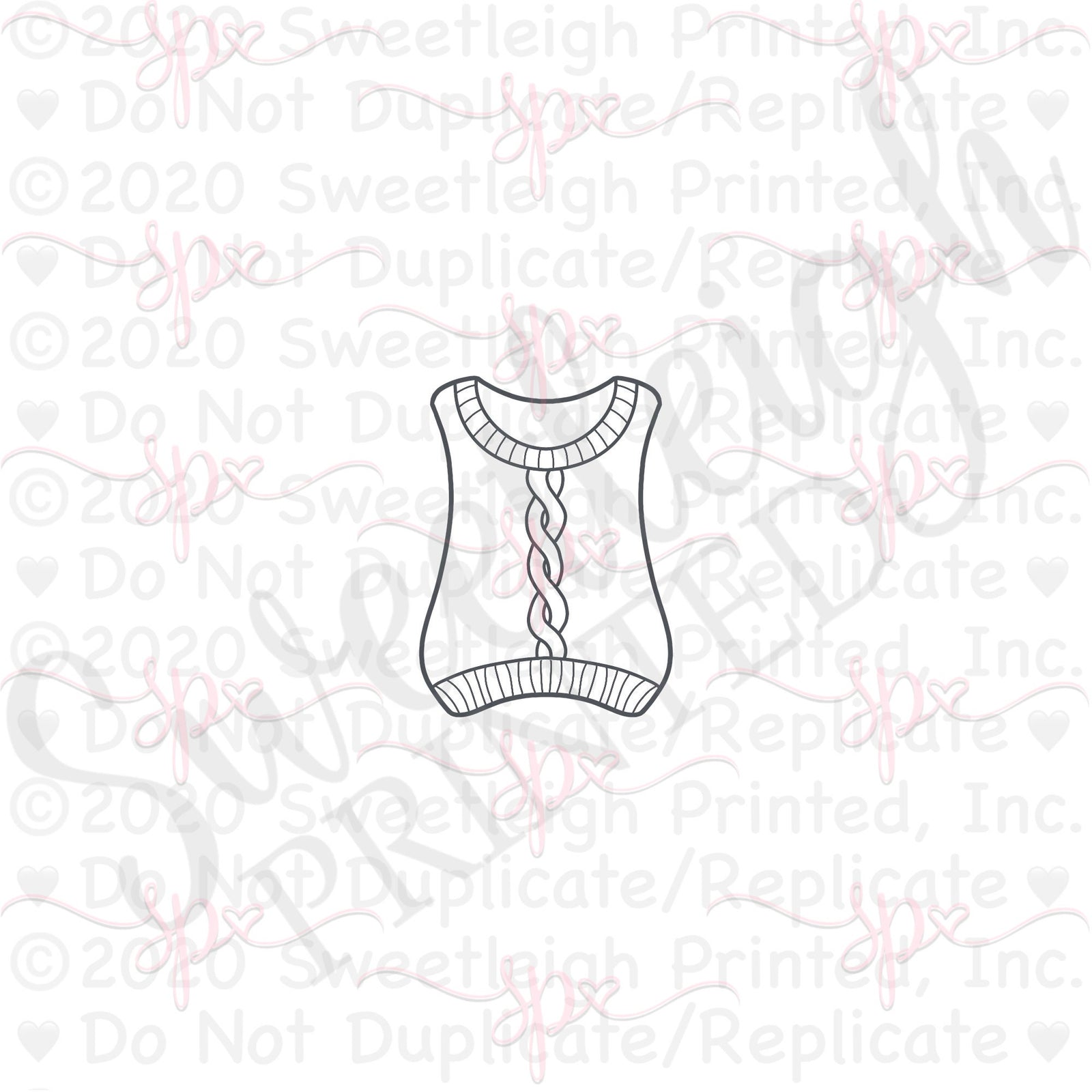 Knitted Sweater Vest cookie cutter