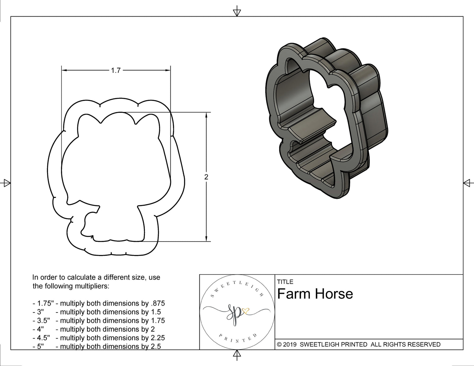 Farm Horse Cookie Cutter
