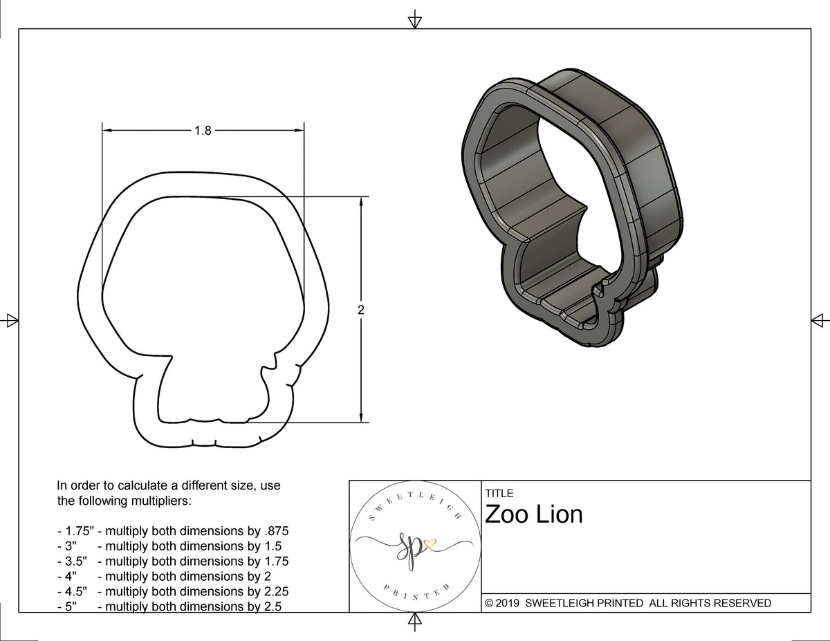 Zoo Lion Cookie Cutter