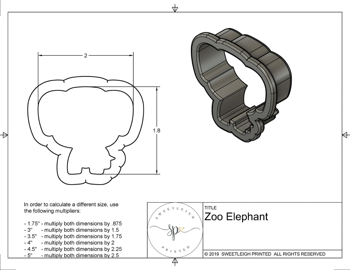 Zoo Elephant Cookie Cutter