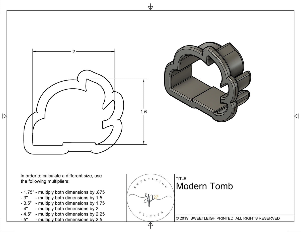 Modern Tomb Cookie Cutter