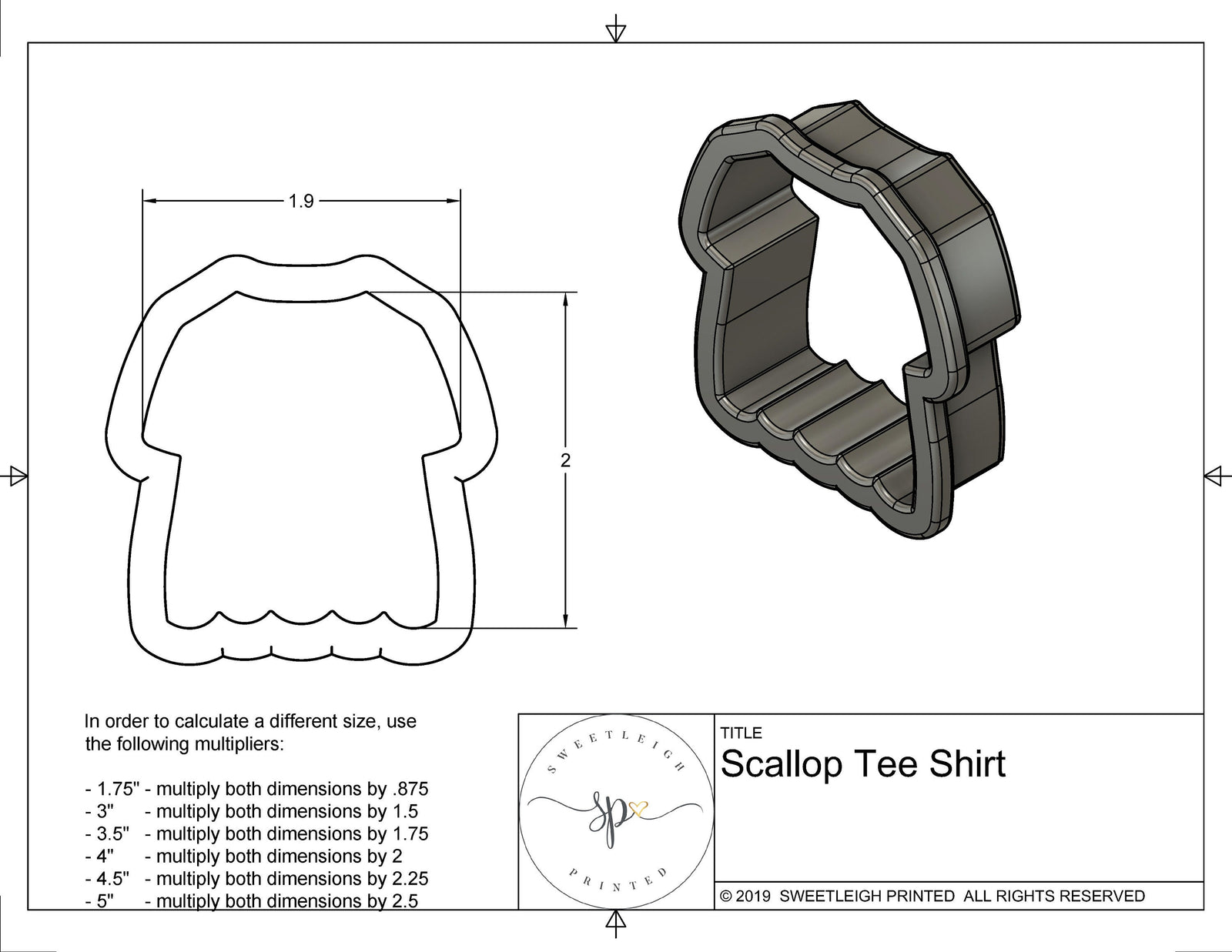 Scallop Tee Shirt Cookie Cutter