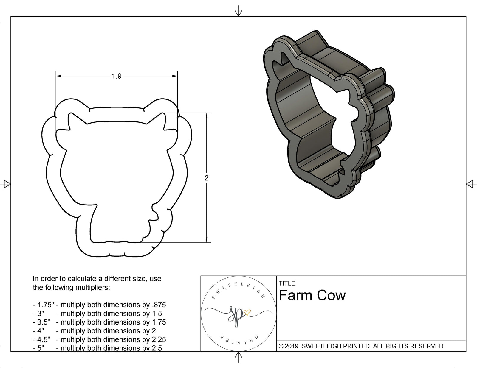 Farm Cow Cookie Cutter