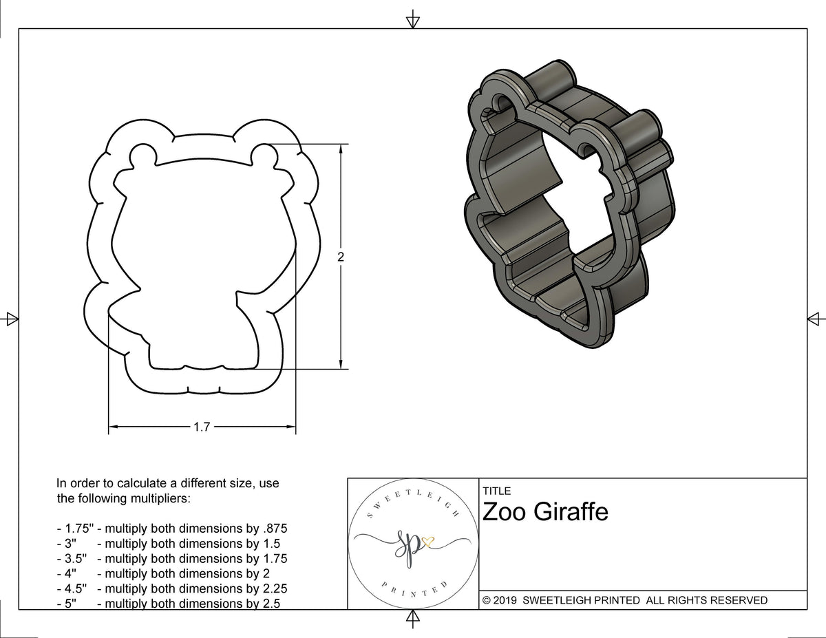 Zoo Giraffe Cookie Cutter