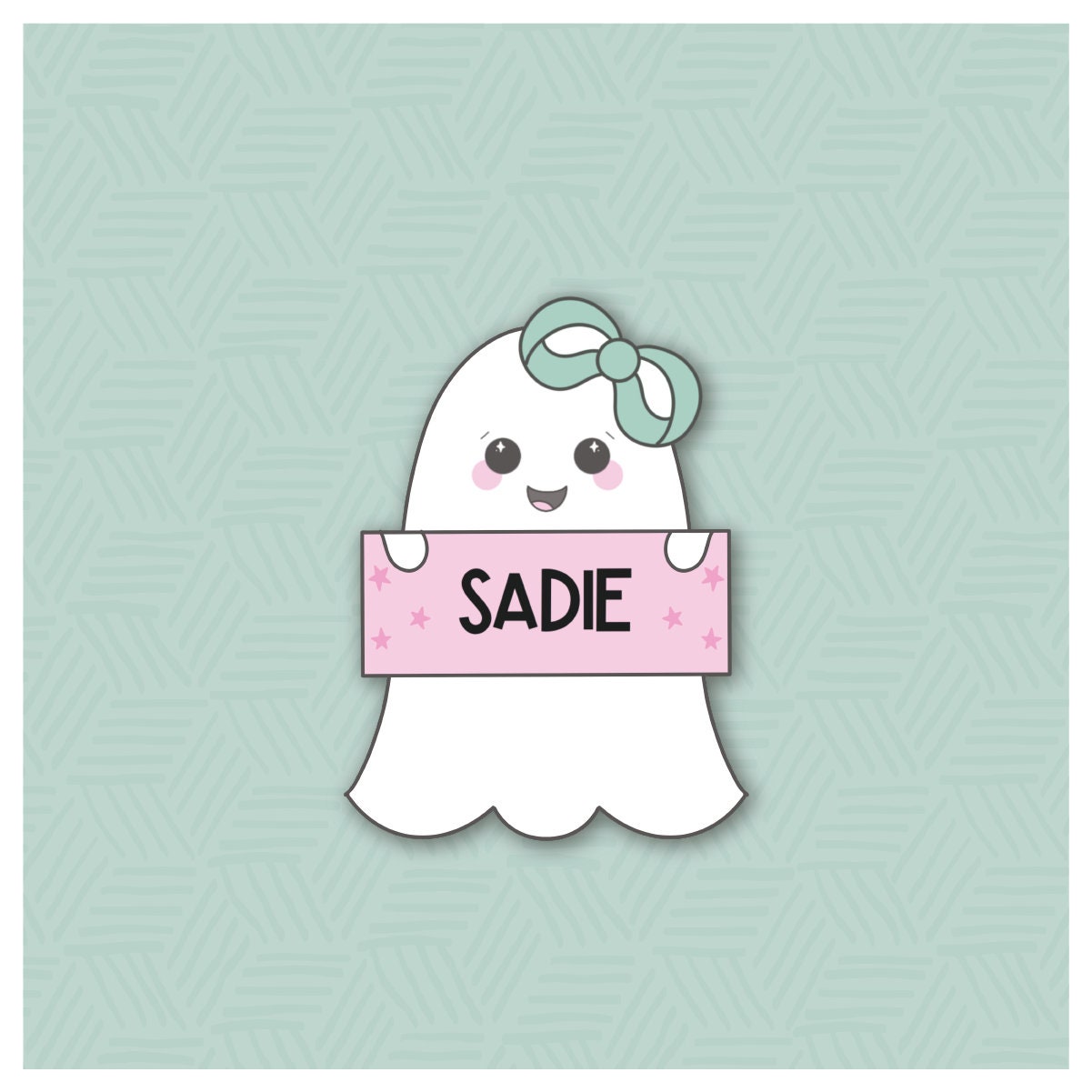 Girly Ghost Plaque 1 Cookie Cutter