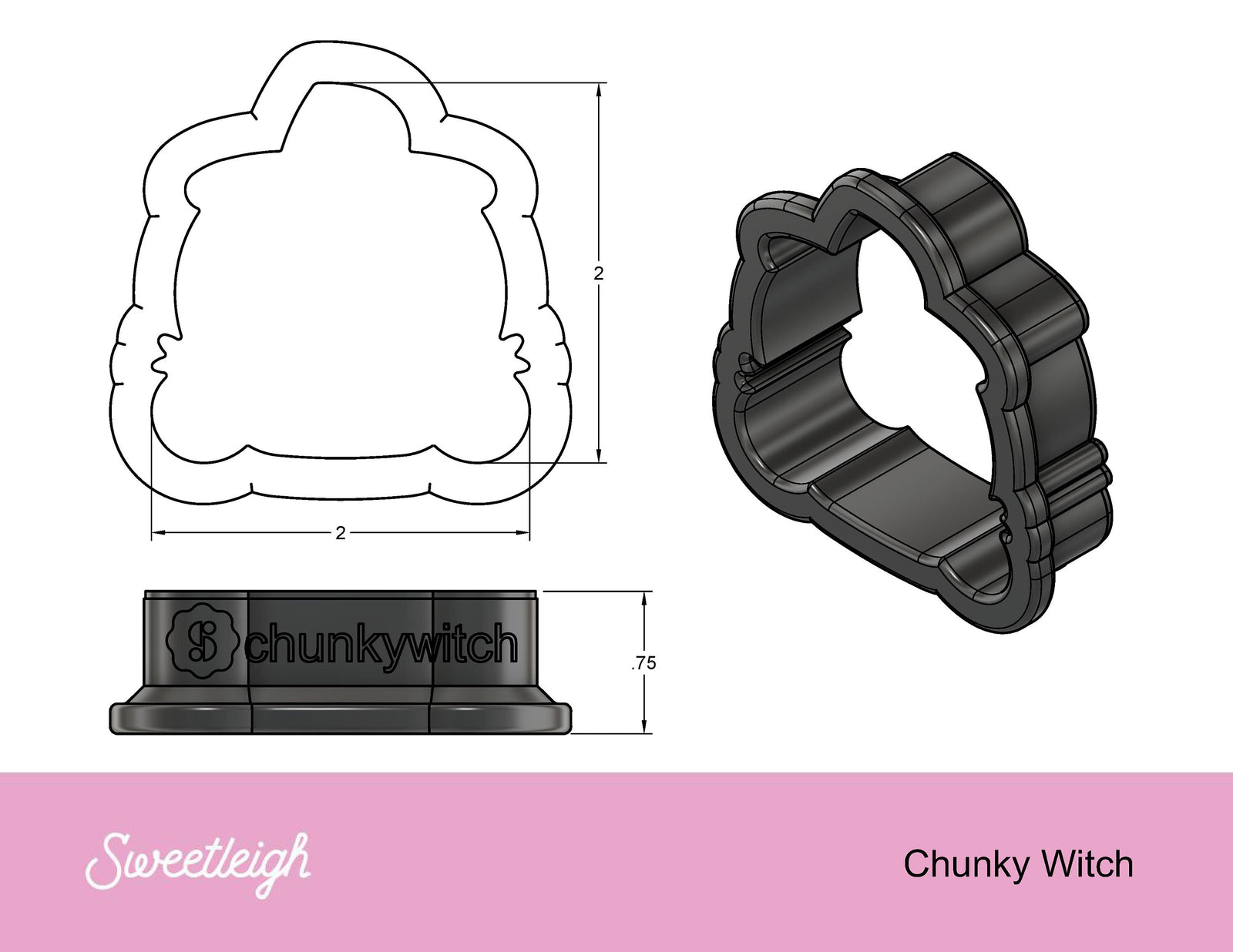 Chunky Witch Cookie Cutter