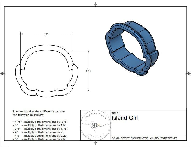 Island Girl Cookie Cutter - Sweetleigh 