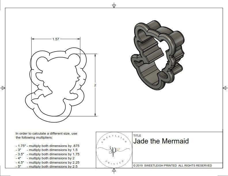 Jade the Mermaid Cookie Cutter - Sweetleigh 