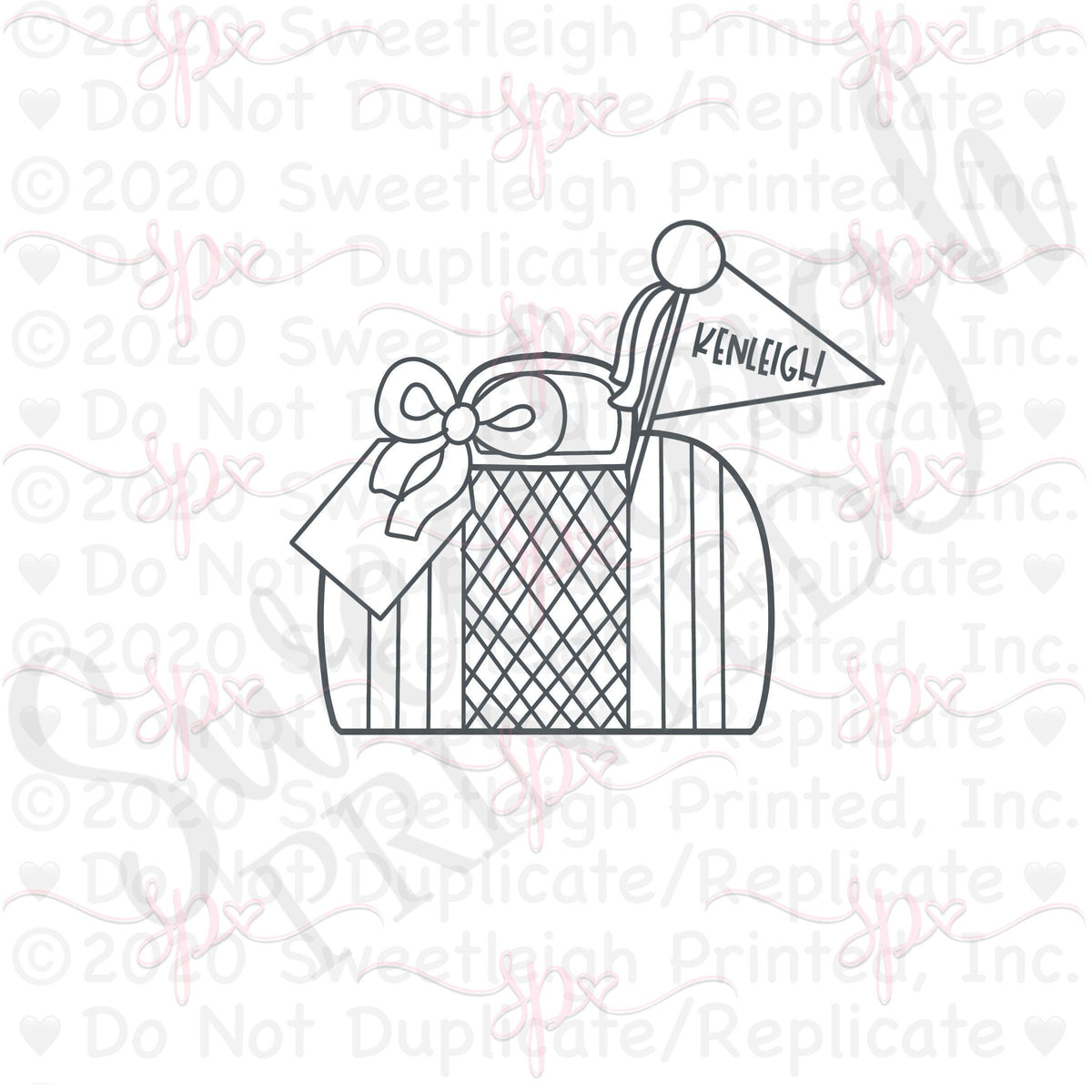 Jelly Basket with Tag and Pennant 1 Cookie Cutter - Sweetleigh 