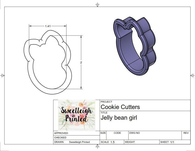 Jelly Bean Girl Cookie Cutter - Sweetleigh