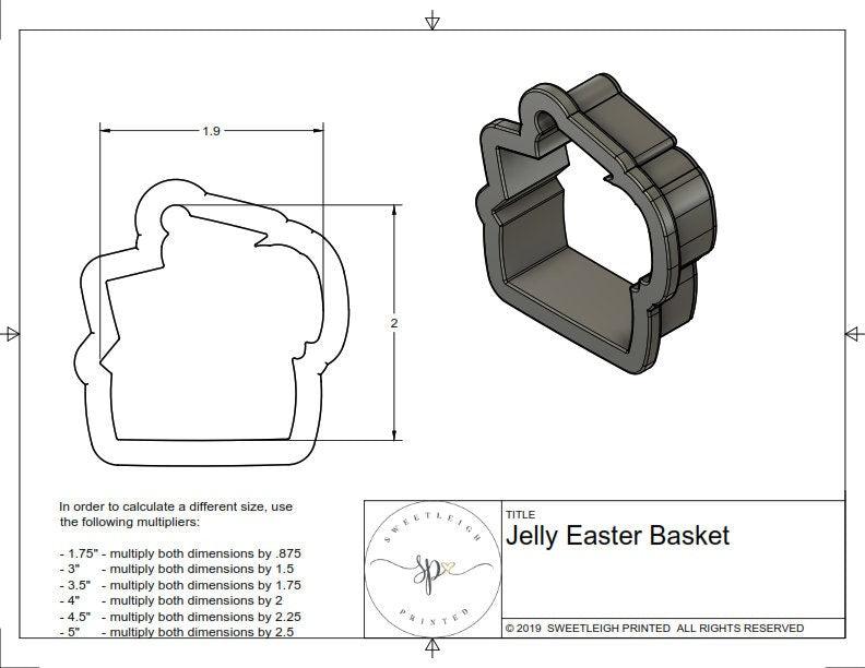 Jelly Easter Basket Cookie Cutter - Sweetleigh 