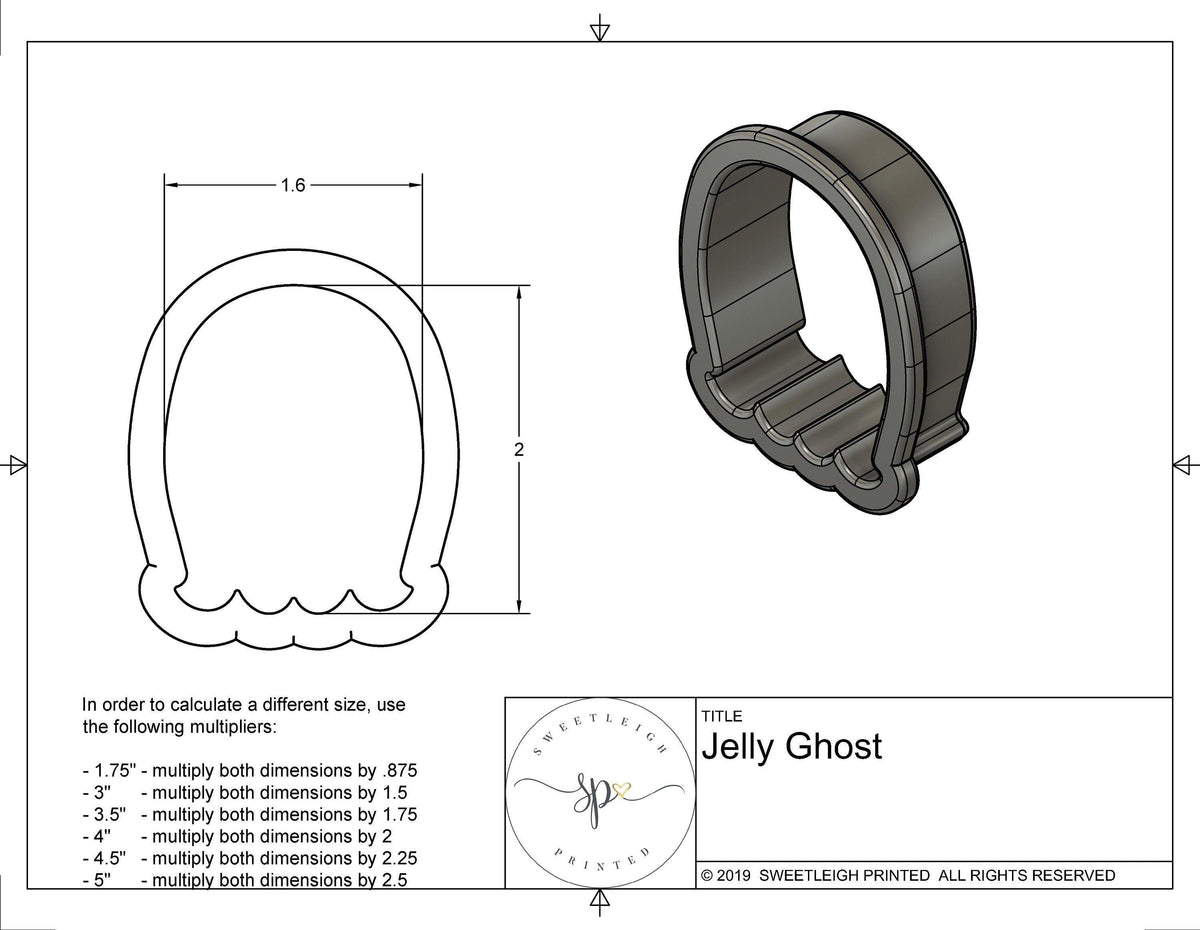 Jelly Ghost Cookie Cutter - Sweetleigh 