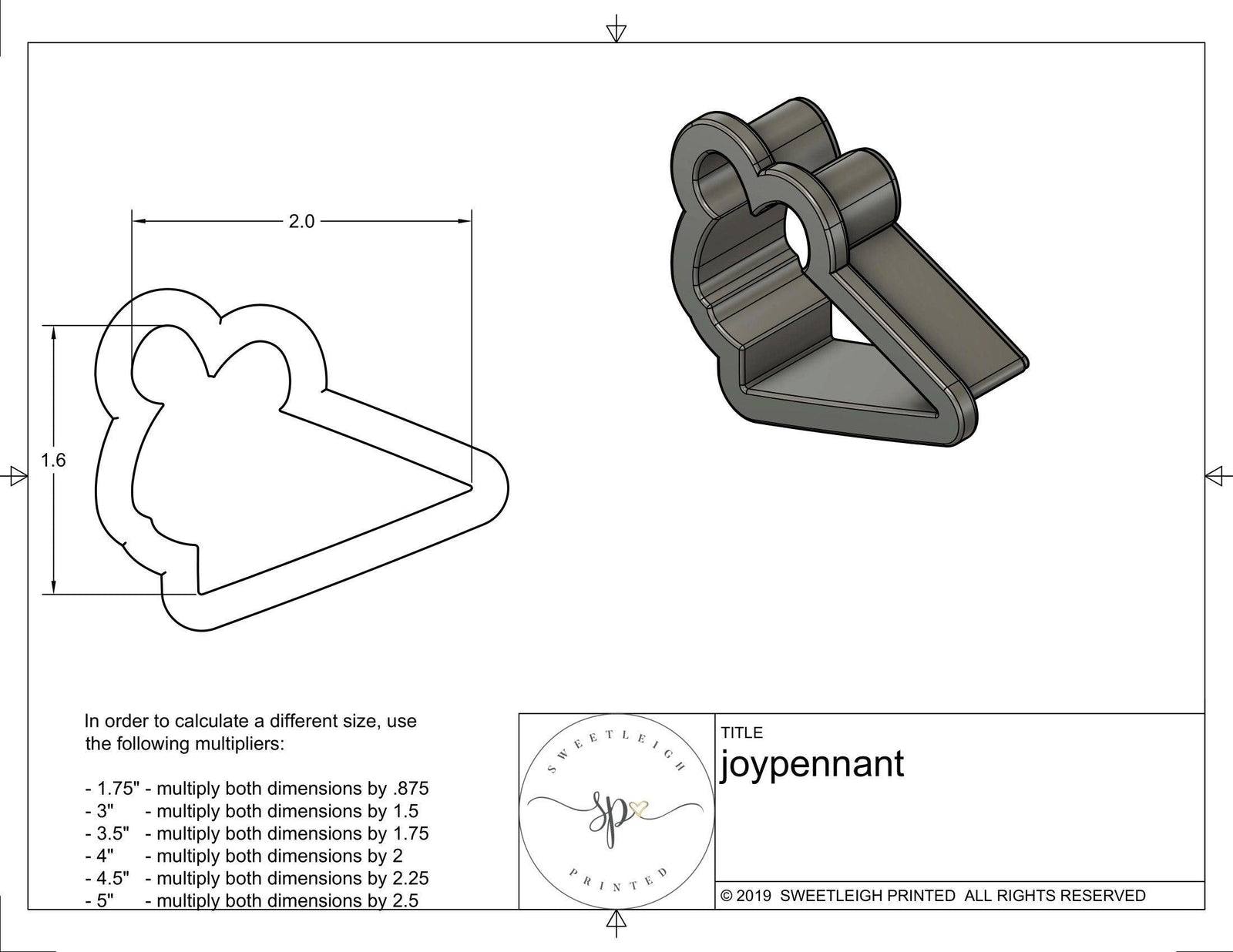 Joy Pennant Cookie Cutter - Sweetleigh 