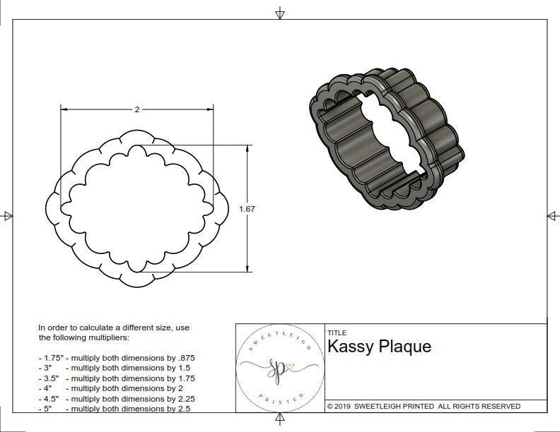 Kassy Plaque Cookie Cutter - Sweetleigh 