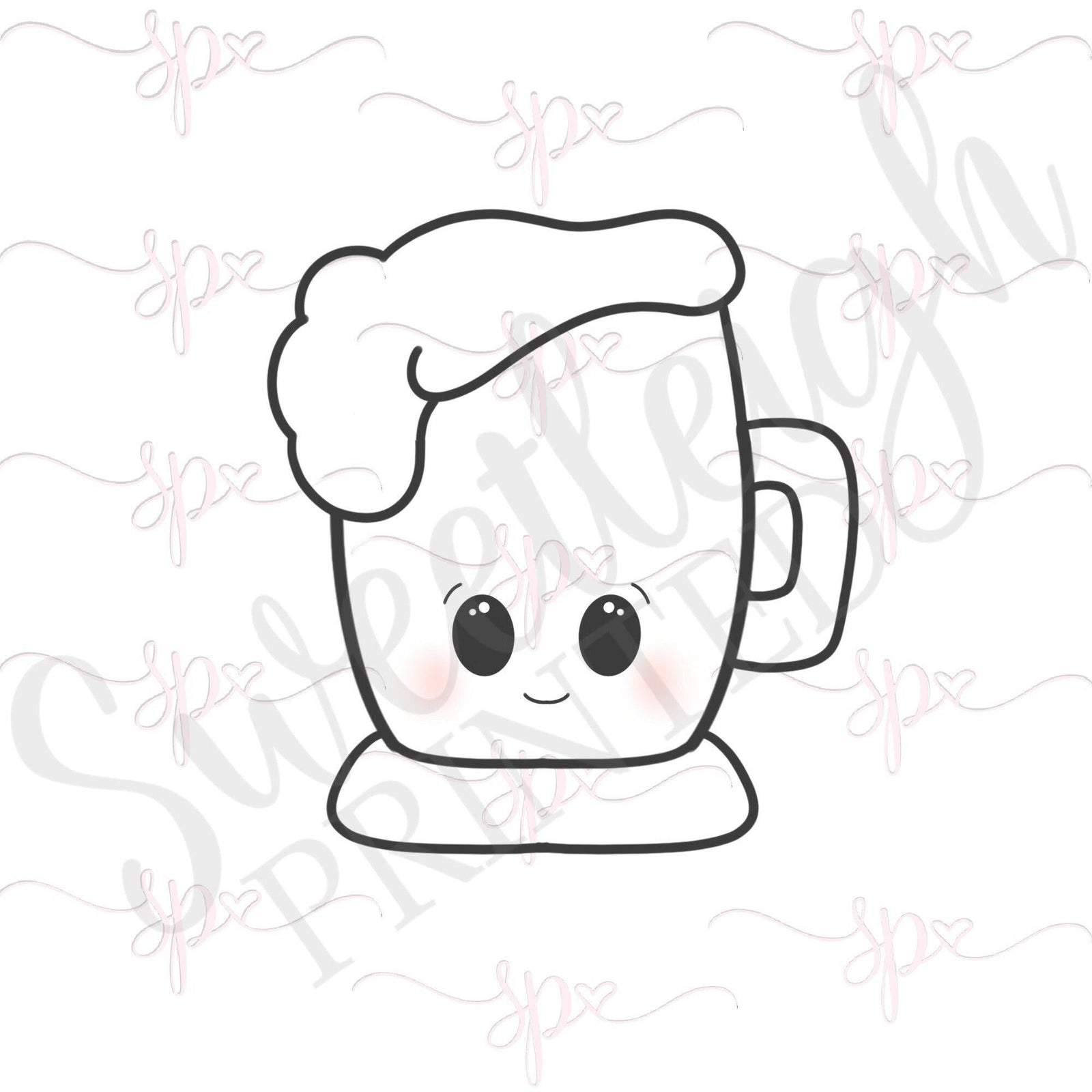 Kawaii Beer Mug Cookie Cutter - Sweetleigh 