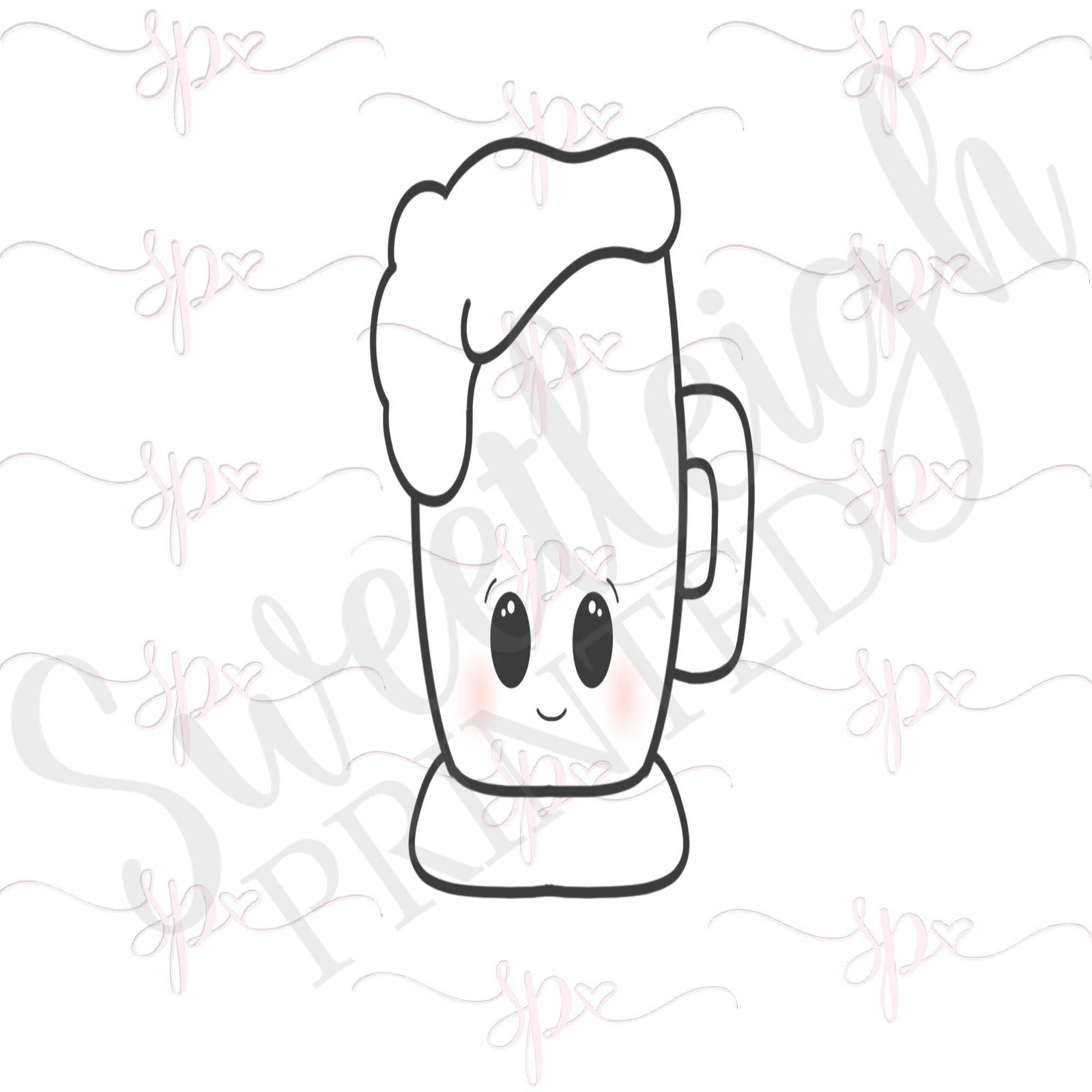 Kawaii Beer Mug Stick Cookie Cutter - Sweetleigh 