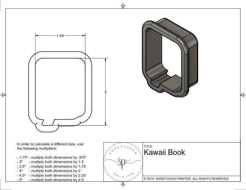 Kawaii Book Cookie Cutter - Sweetleigh 