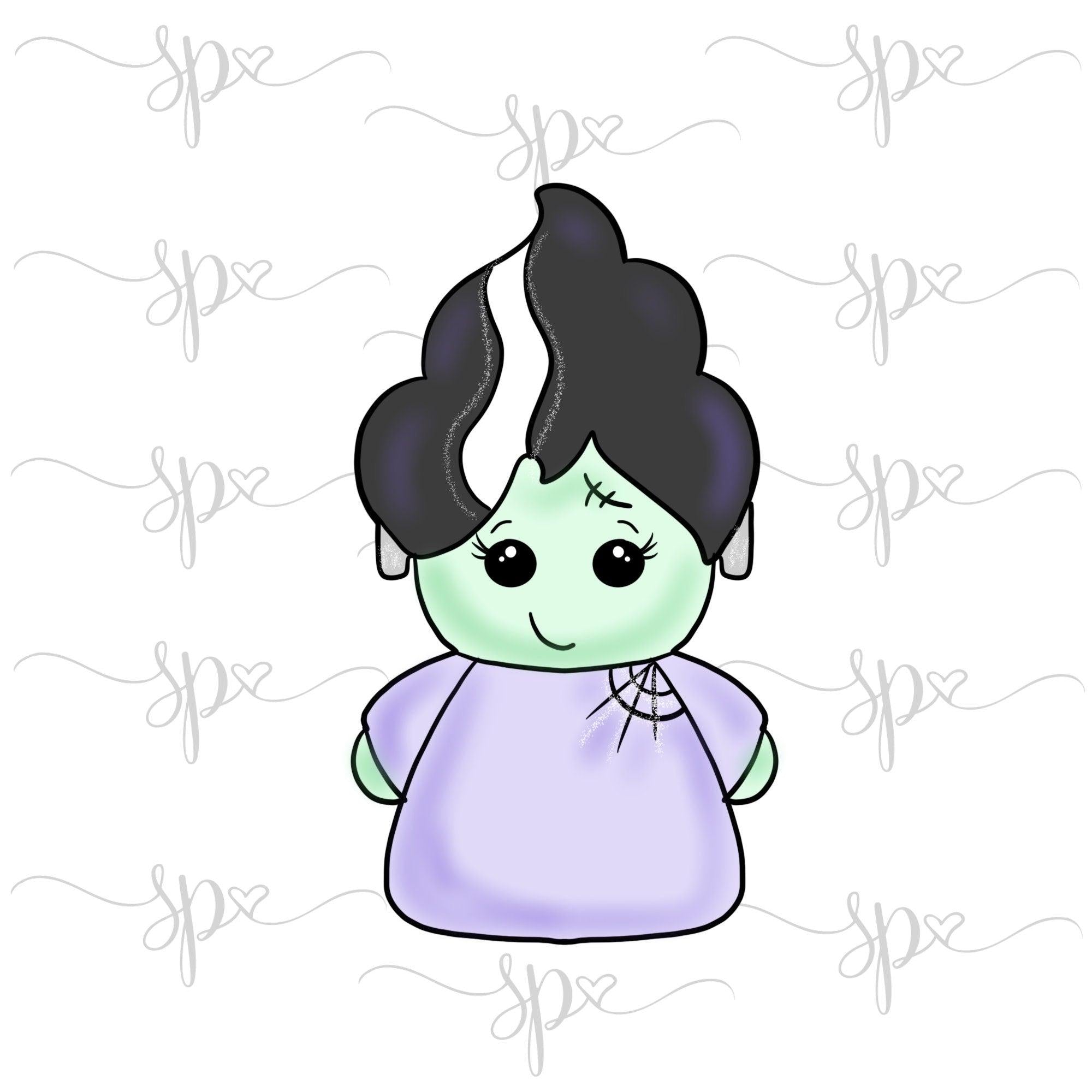 Kawaii Bride of Frankenstein Cookie Cutter - Sweetleigh 