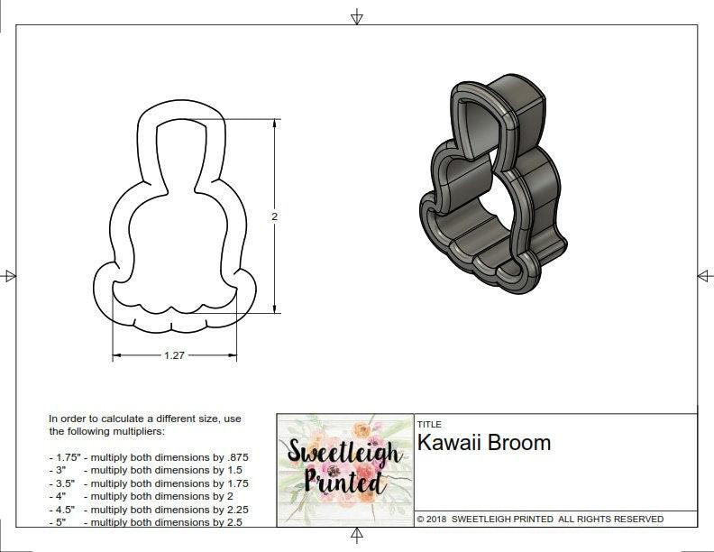 Kawaii Broom Cookie Cutter - Sweetleigh 