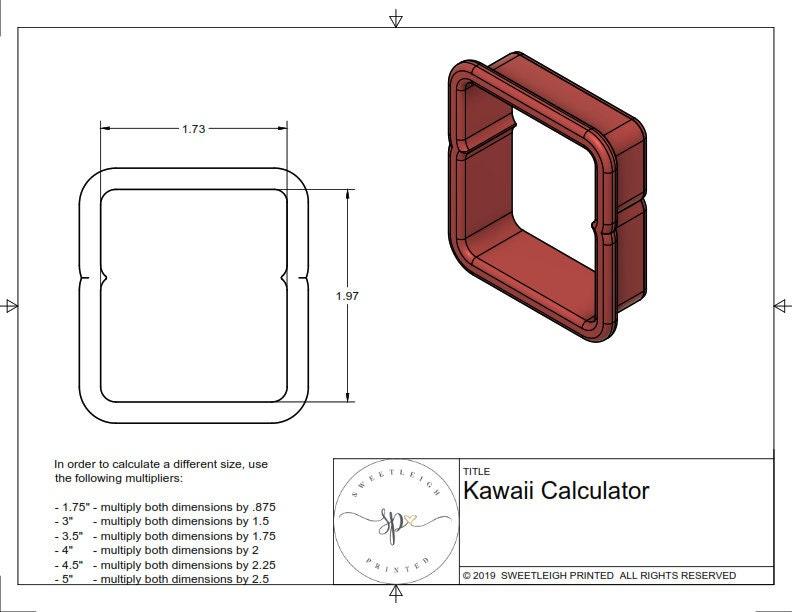 Kawaii Calculator Cookie Cutter - Sweetleigh 