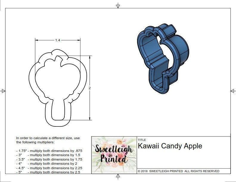 Kawaii Candy Apple Cookie Cutter - Sweetleigh 