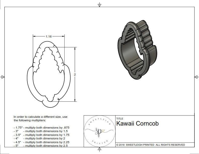Kawaii Corn on the Cob Cookie Cutter - Sweetleigh 