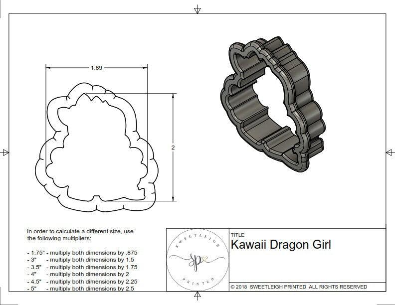 Kawaii Dragon Cookie Cutter - Sweetleigh 