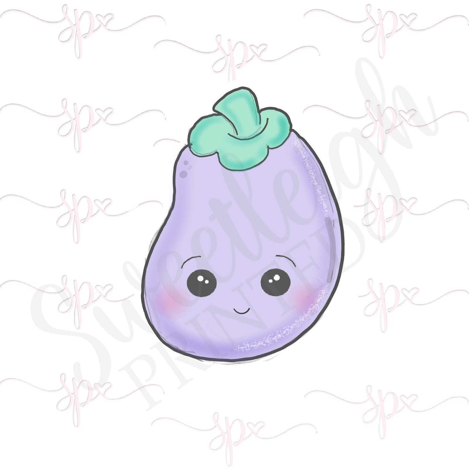 Kawaii Eggplant Cookie Cutter - Sweetleigh 