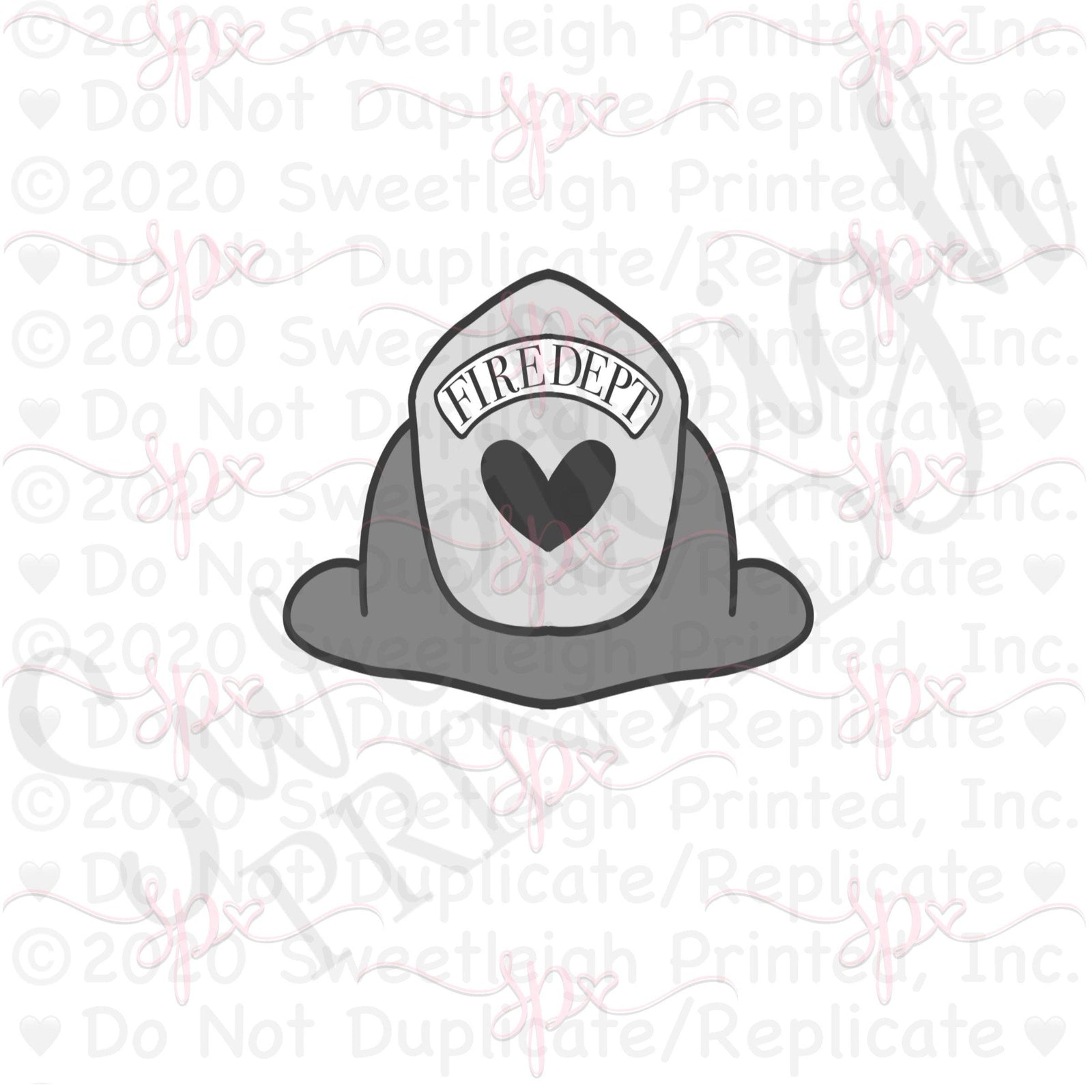 Kawaii Firefighter Helmet Cookie Cutter - Sweetleigh 