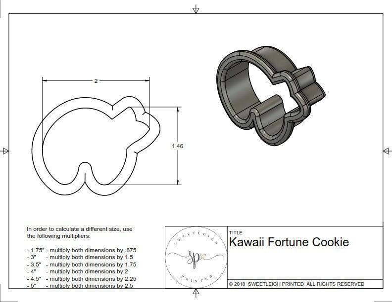 Kawaii Fortune Cookie Cookie Cutter - Sweetleigh 