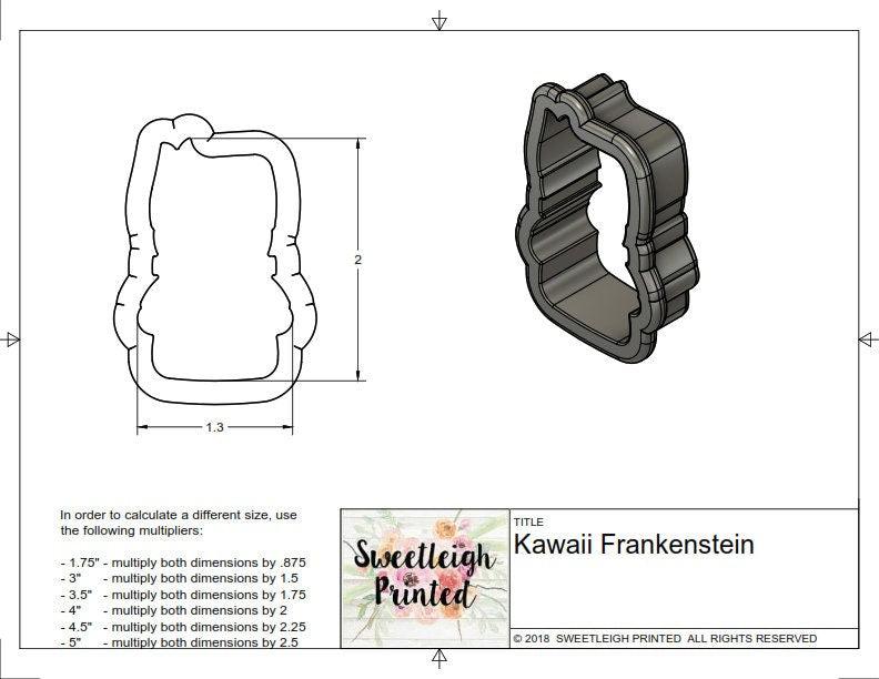 Kawaii Frankenstein Cookie Cutter - Sweetleigh 