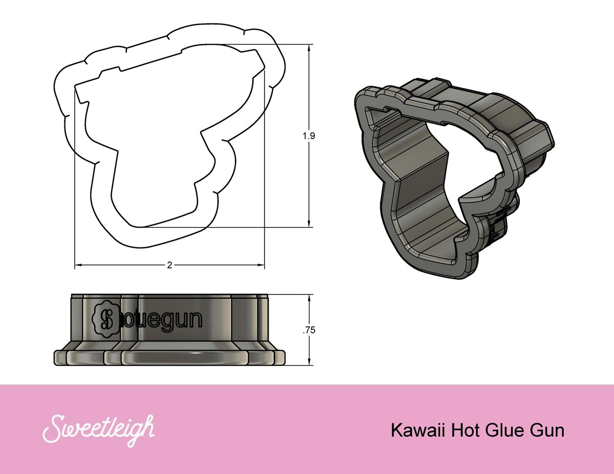 Kawaii Glue Hot Glue Gun Cookie Cutter - Sweetleigh 