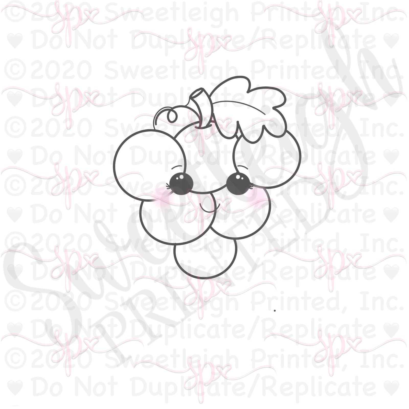Kawaii Grapes 2020 Cookie Cutter - Sweetleigh 