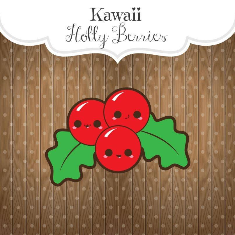 Kawaii Holly Berries Cookie Cutter - Sweetleigh 