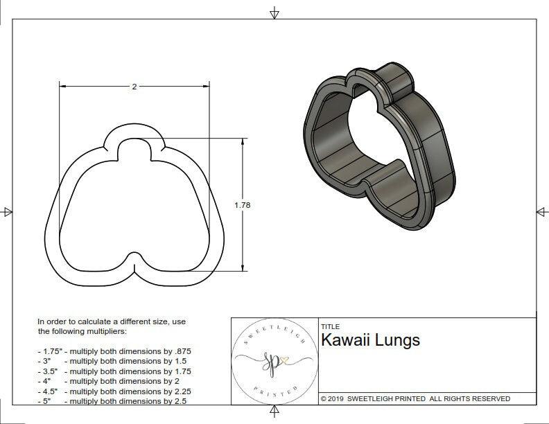 Kawaii Lungs Cookie Cutter - Sweetleigh 