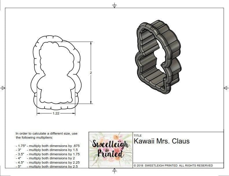 Kawaii Mrs. Claus Cookie Cutter - Sweetleigh 