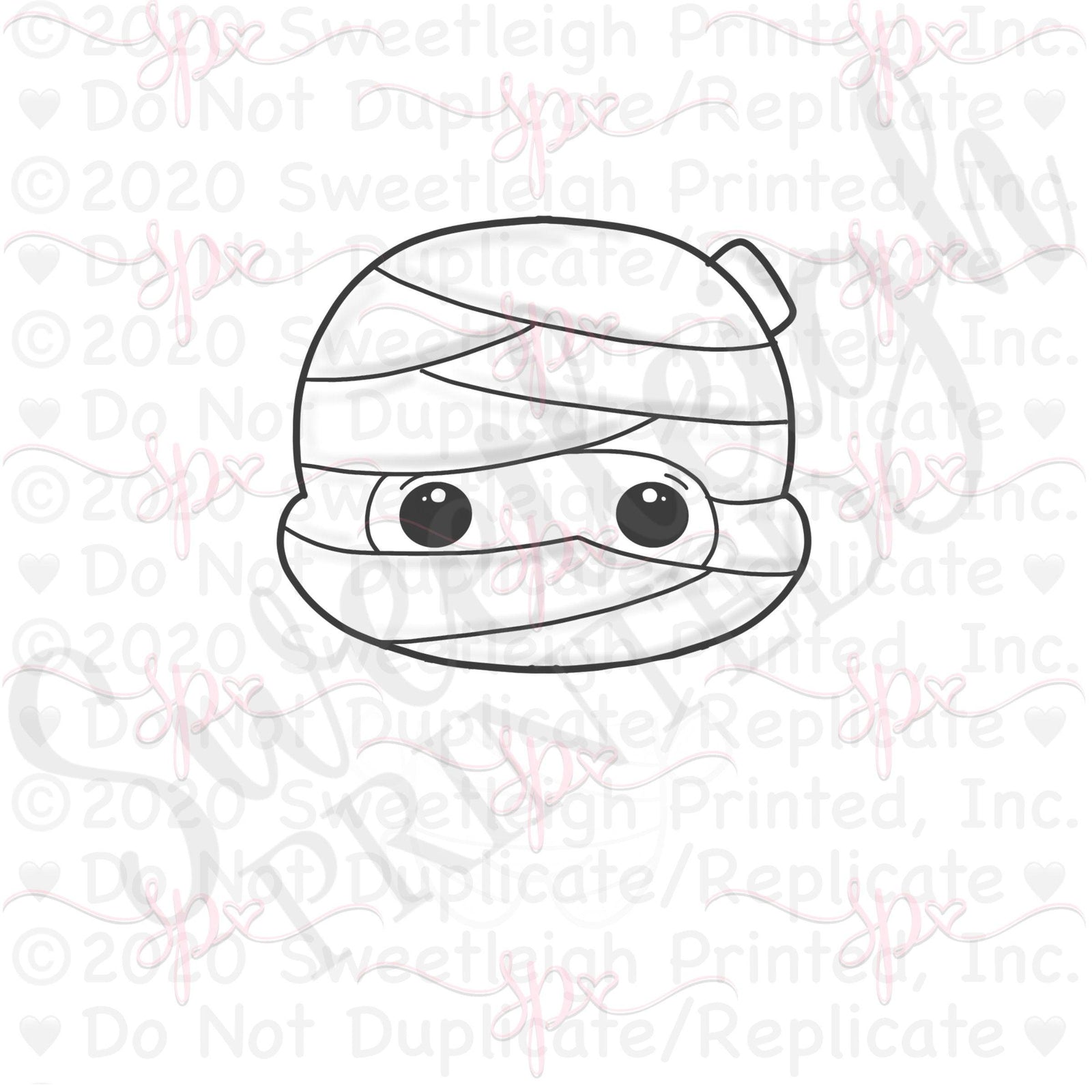 Kawaii Mummy Face Cookie Cutter - Sweetleigh 