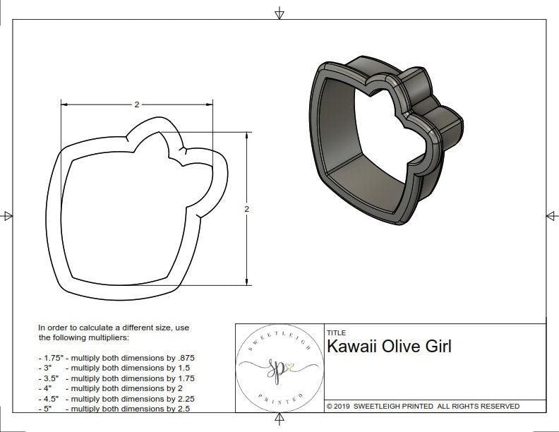 Kawaii Olive Cookie Cutter - Sweetleigh 