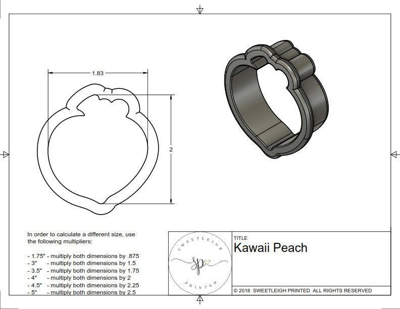 Kawaii Peach Cookie Cutter - Sweetleigh 