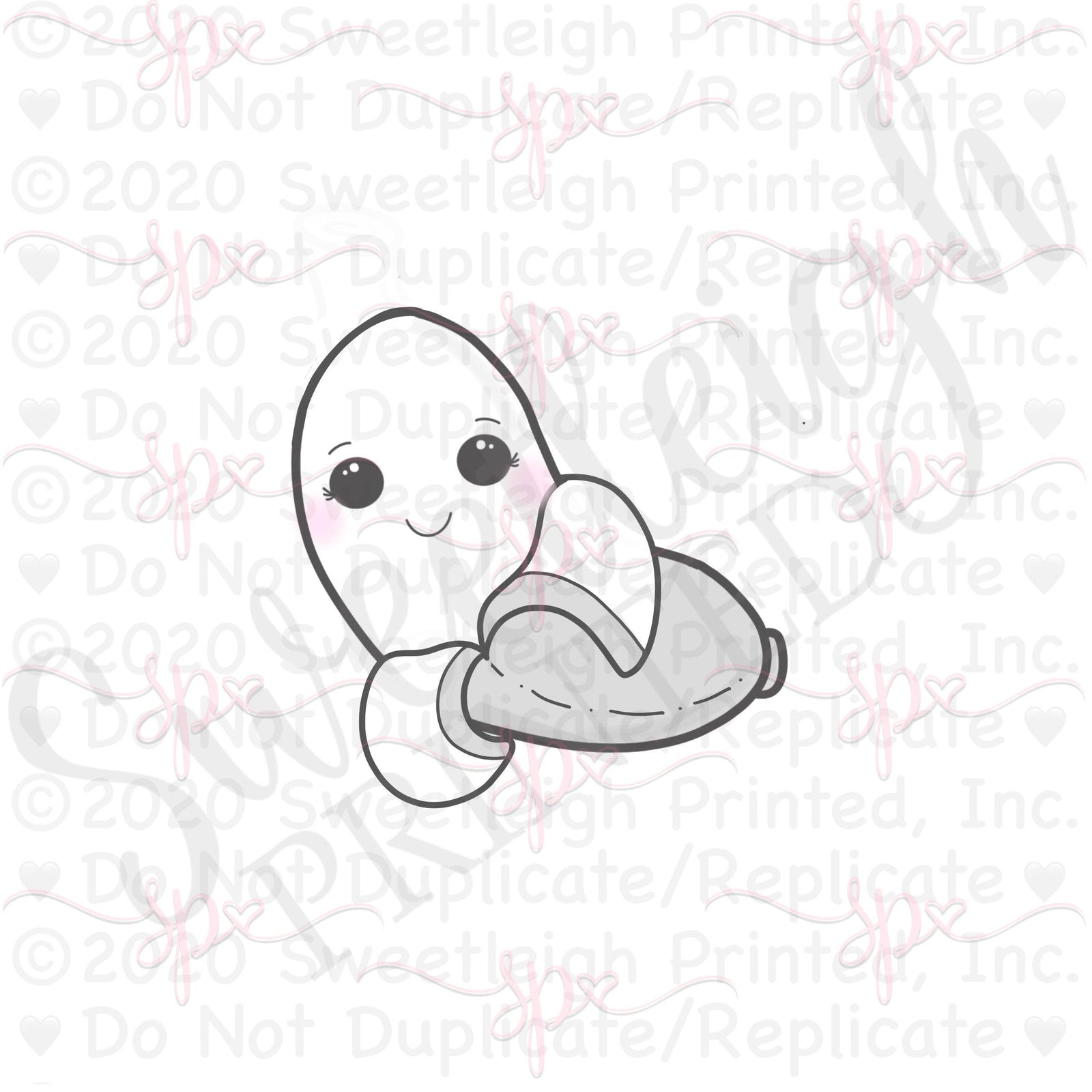 Kawaii Peeled Banana 2020 Cookie Cutter - Sweetleigh 