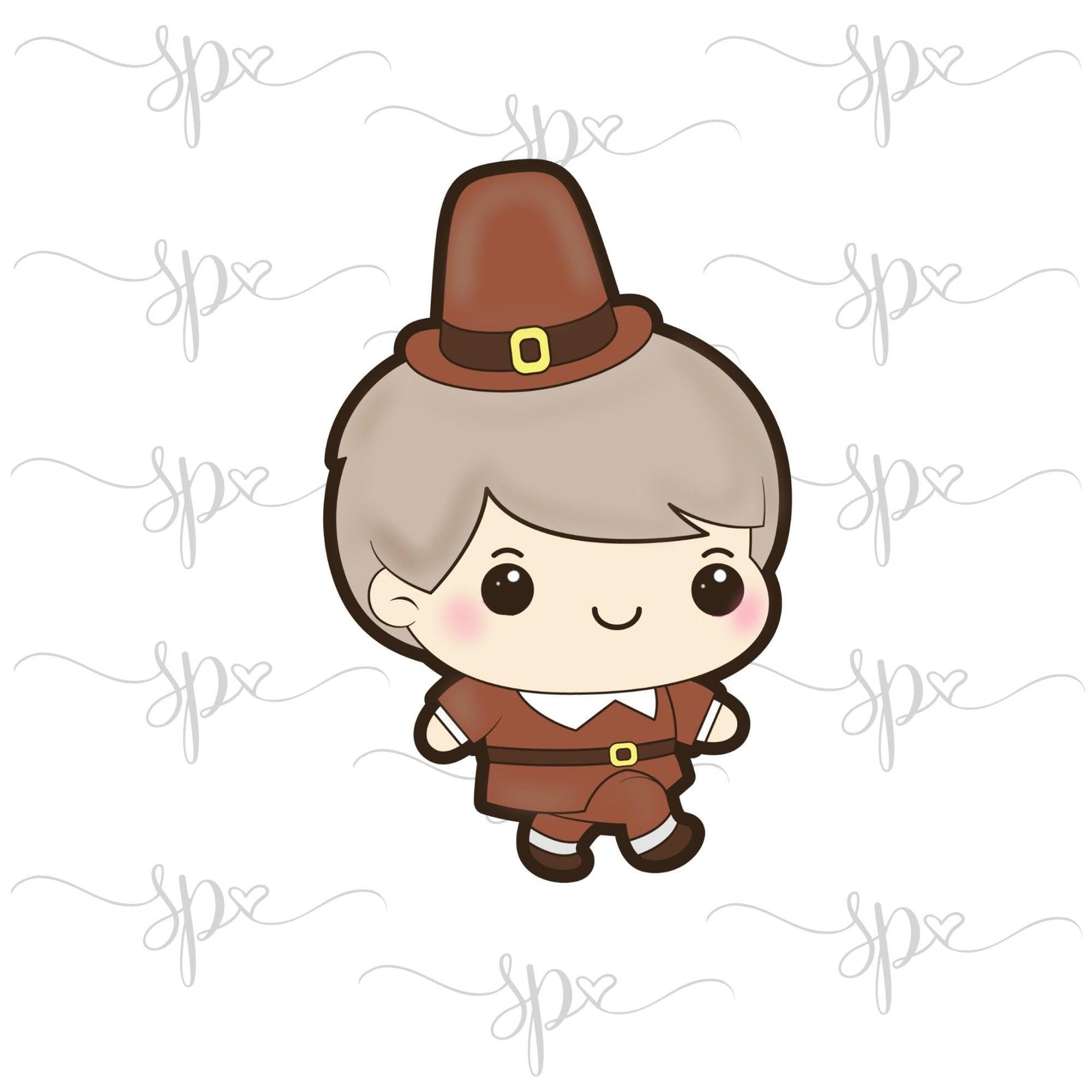 Kawaii Pilgrim Boy Cookie Cutter - Sweetleigh 
