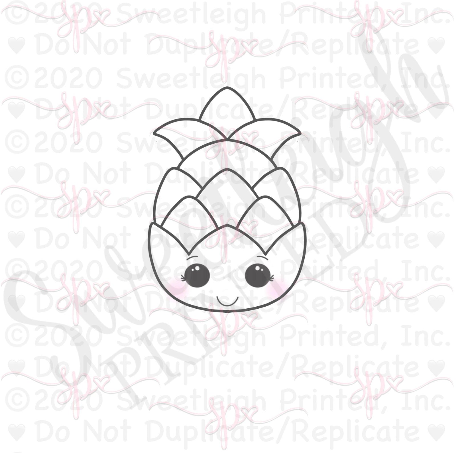Kawaii Pineapple 2020 Cookie Cutter - Sweetleigh 