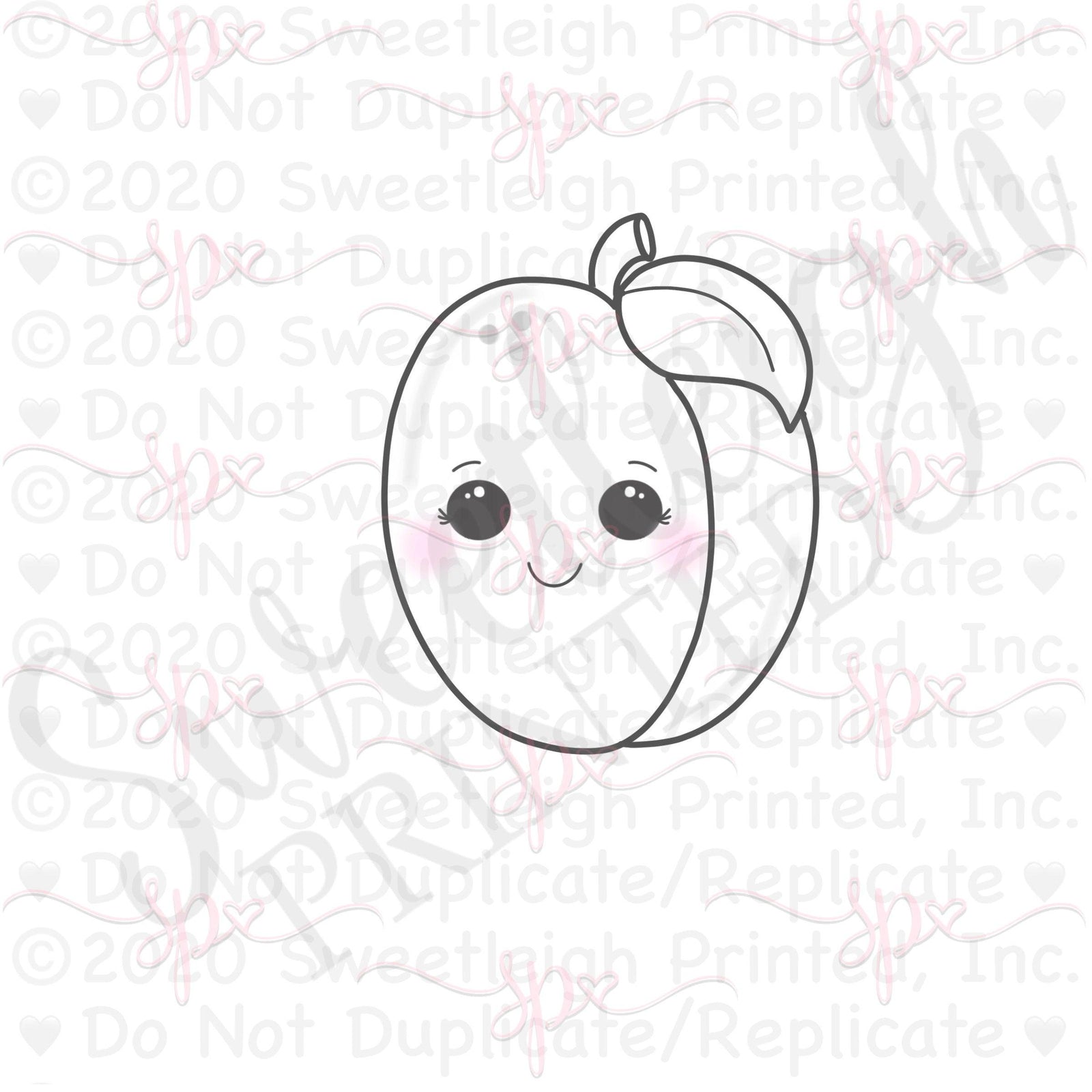 Kawaii Plum 2020 Cookie Cutter - Sweetleigh 
