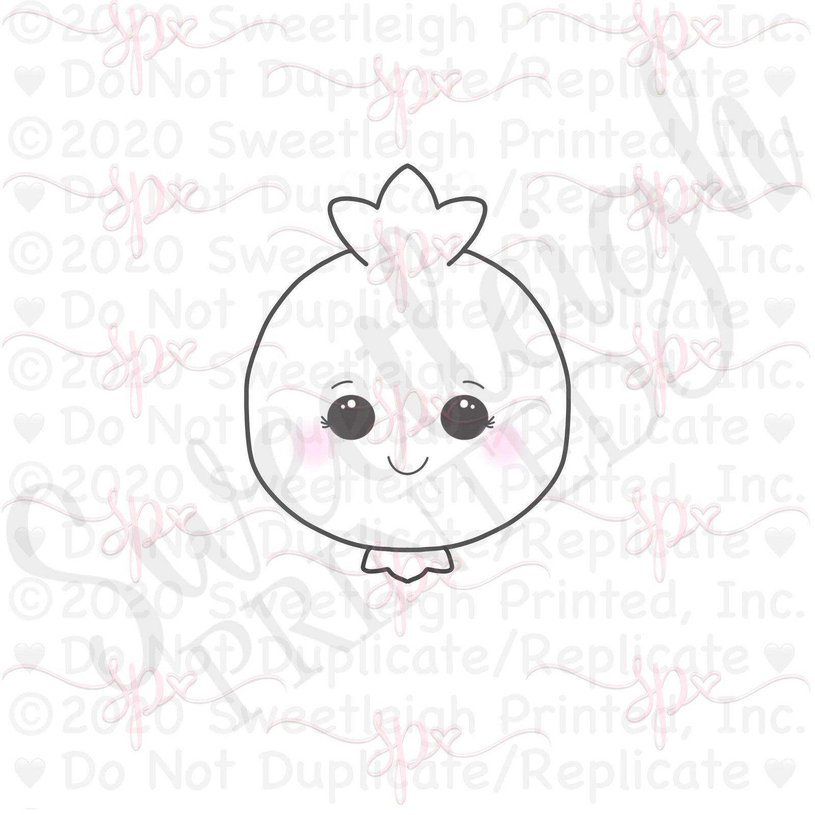 Kawaii Pomegranate 2020 Cookie Cutter - Sweetleigh 