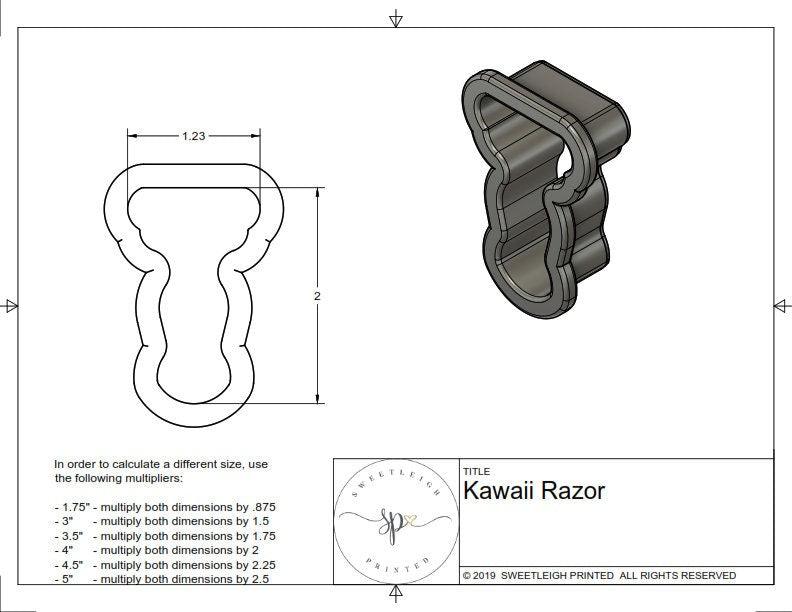 Kawaii Razor Cookie Cutter - Sweetleigh 