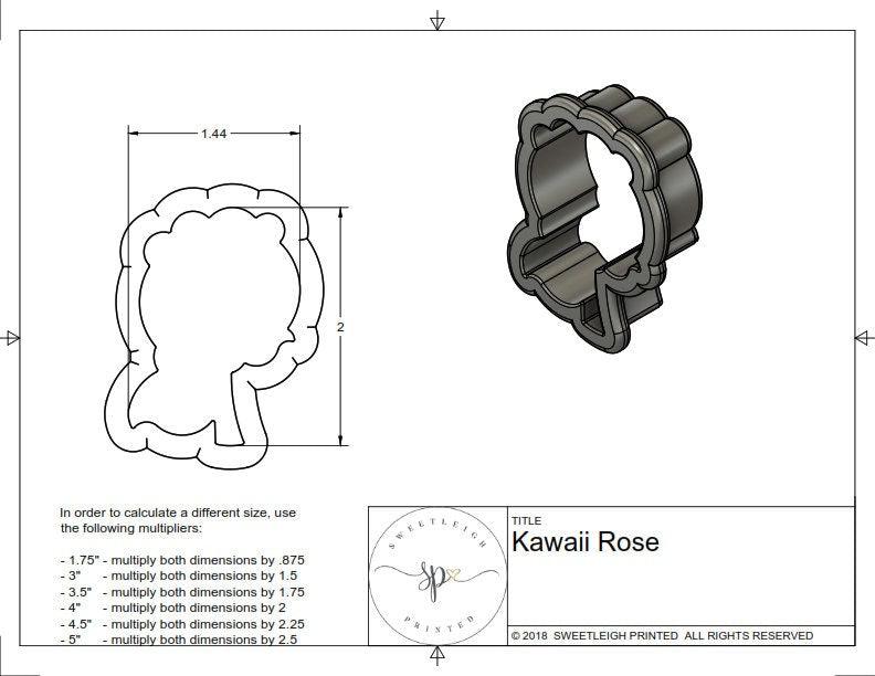 Kawaii Rose Cookie Cutter - Sweetleigh 