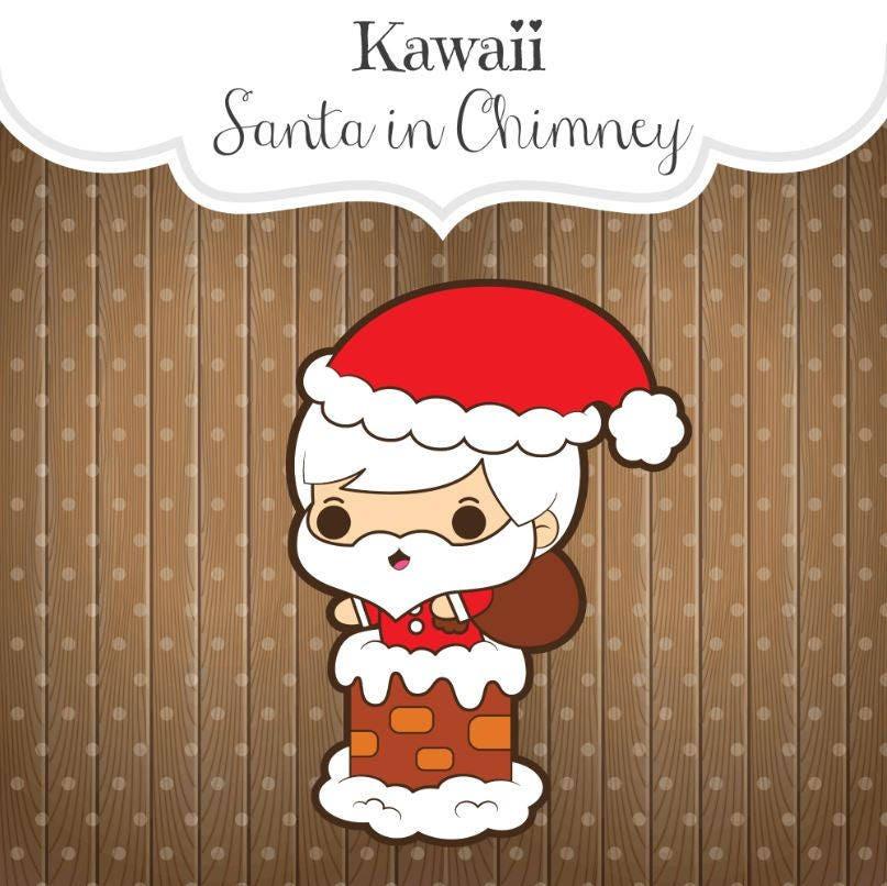 Kawaii Santa in Chimney Cookie Cutter - Sweetleigh 