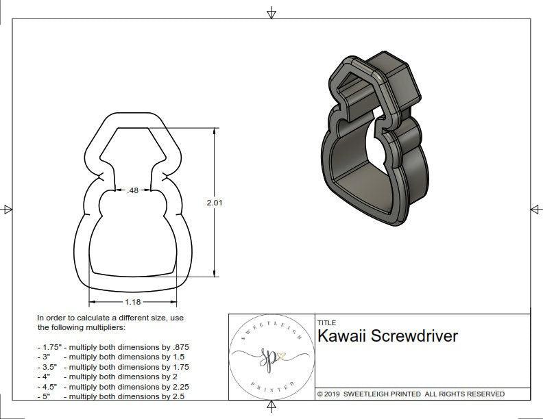 Kawaii Screwdriver Cookie Cutter - Sweetleigh 